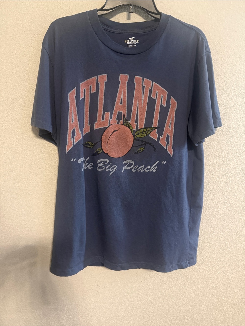 Hollister Navy Graphic Tee with Peach Motif